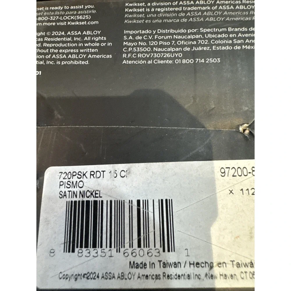 Kwikset‎ Pismo Satin Nickel Hall and Closet Door Knob 720psk Rdt 15 Cp